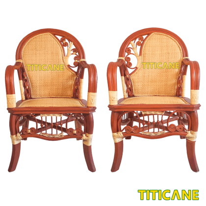 TITICANE Orchid Couple Chair Kerusi Rotan Rattan Manau