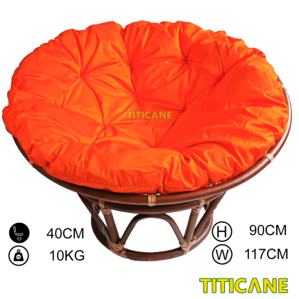 TITICANE Rattan Papasan Mahogany Kerusi Rotan Free Stool - Main Image