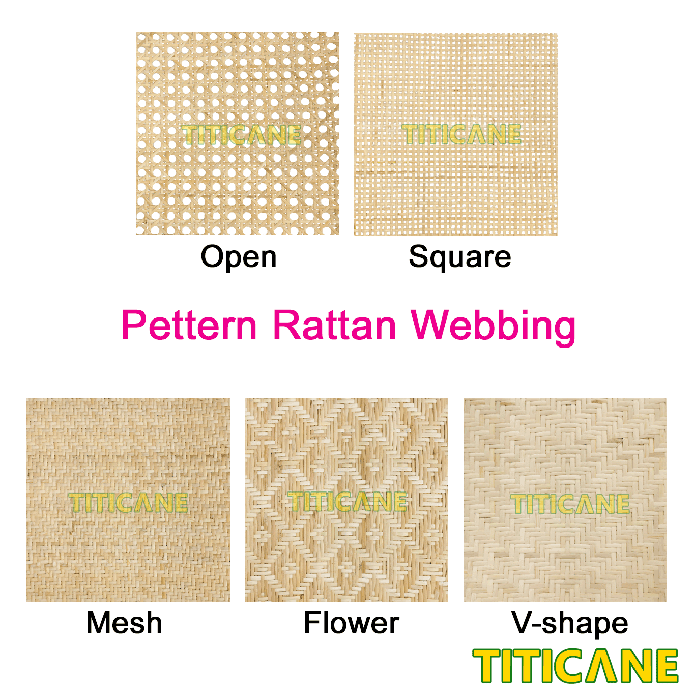 TITICANE Natural Rattan Vshape bing [ 24 Inch ] [ 2 Feet Per Unit ]
